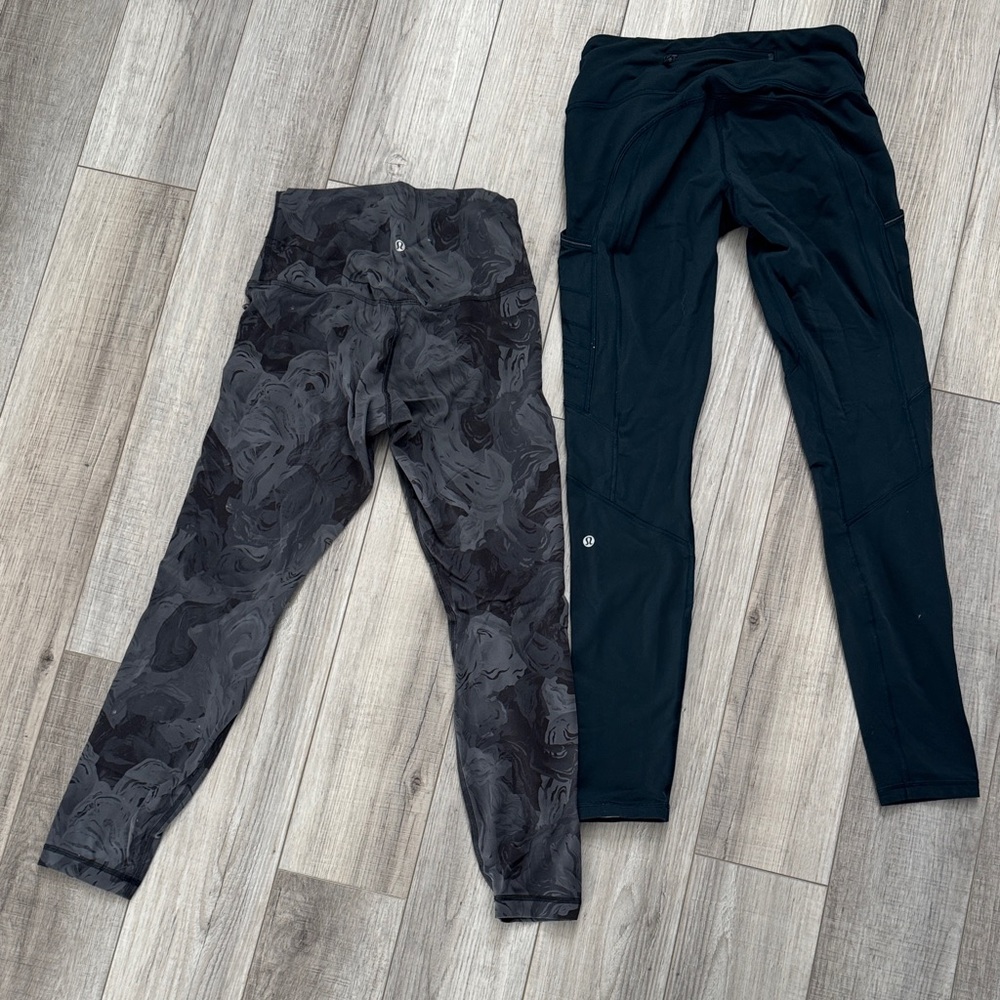 Lululemon Navy and Gray swirl Leggings